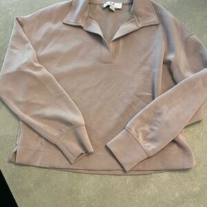 Magaschoni Purple V-Neck Sweater Soft Knit Classic